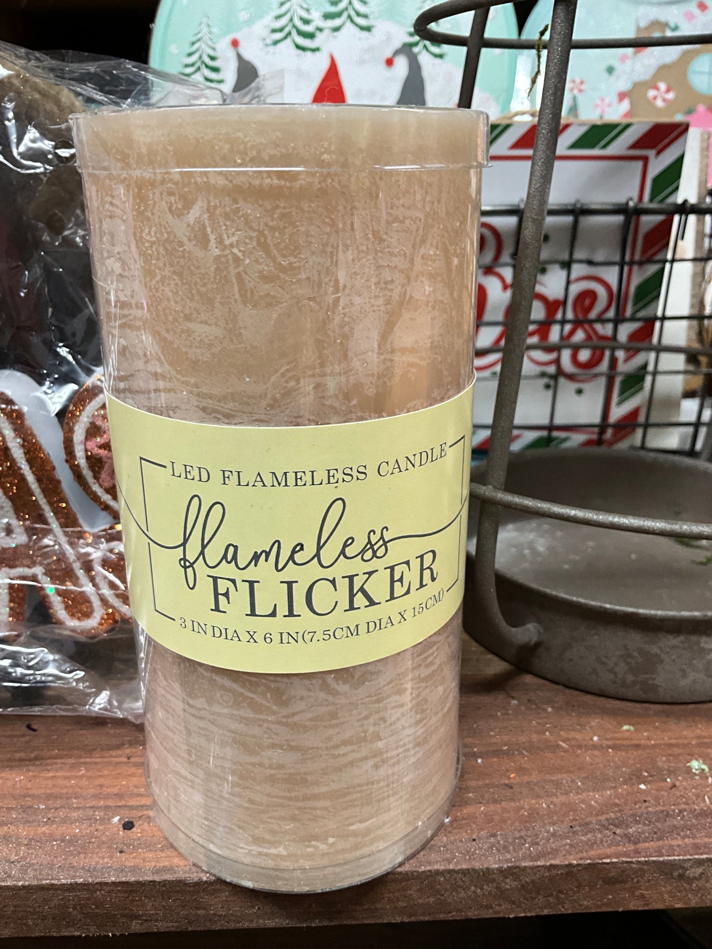 LED frosted flameless flicker candle 3" DIA x 6" - CancreekDesigns