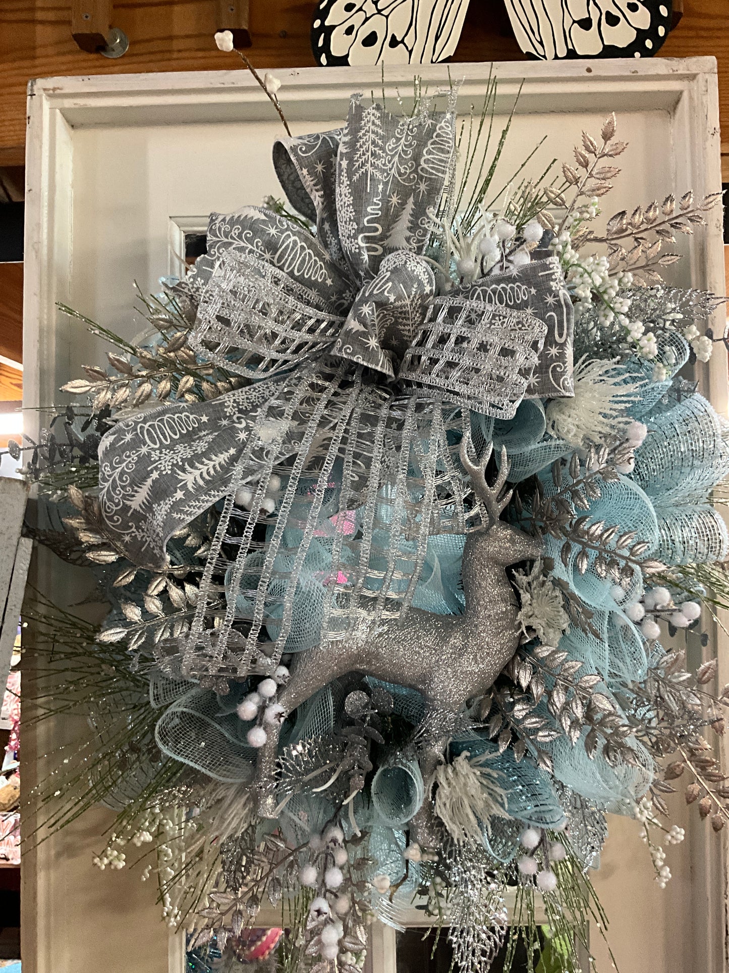 Silver Deer Winter Wreath - CancreekDesigns