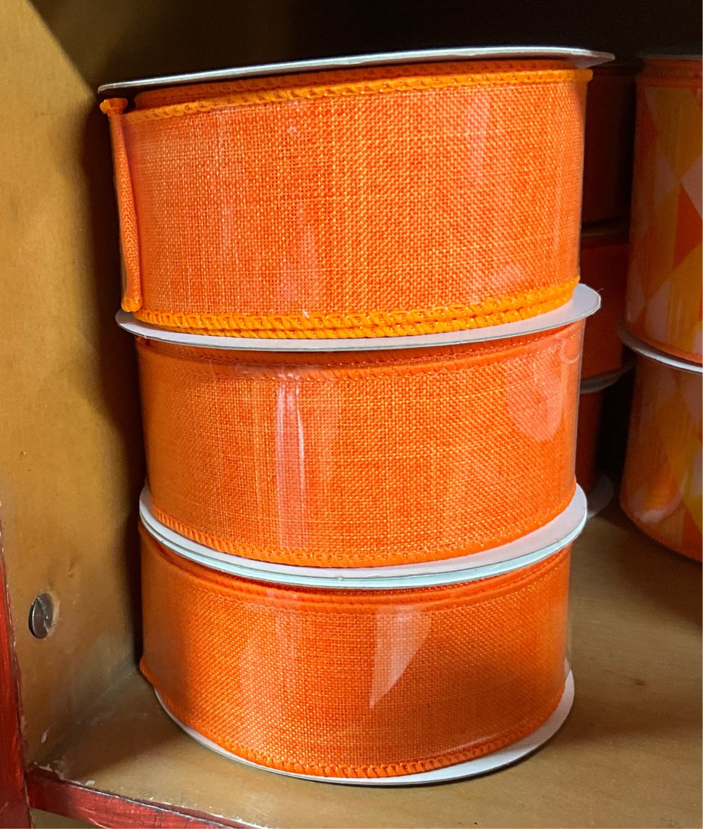 Craig Bachman, 1.5 " Royal Canvas Ribbon: New Orange (10 Yards) - CancreekDesigns