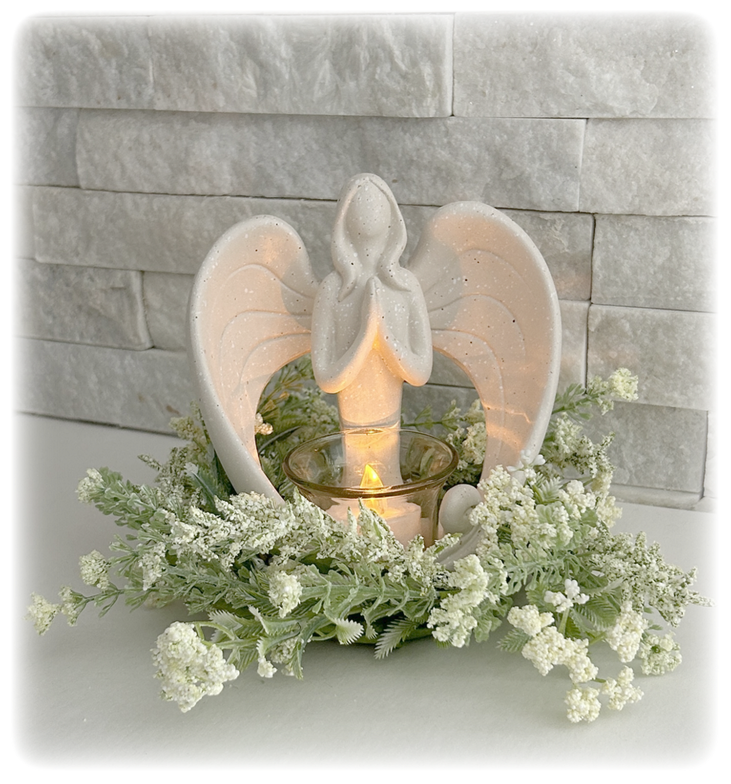 Angel Memorial Candleholder, Sympathy Gift with LED Tealight: Angel Candleholder