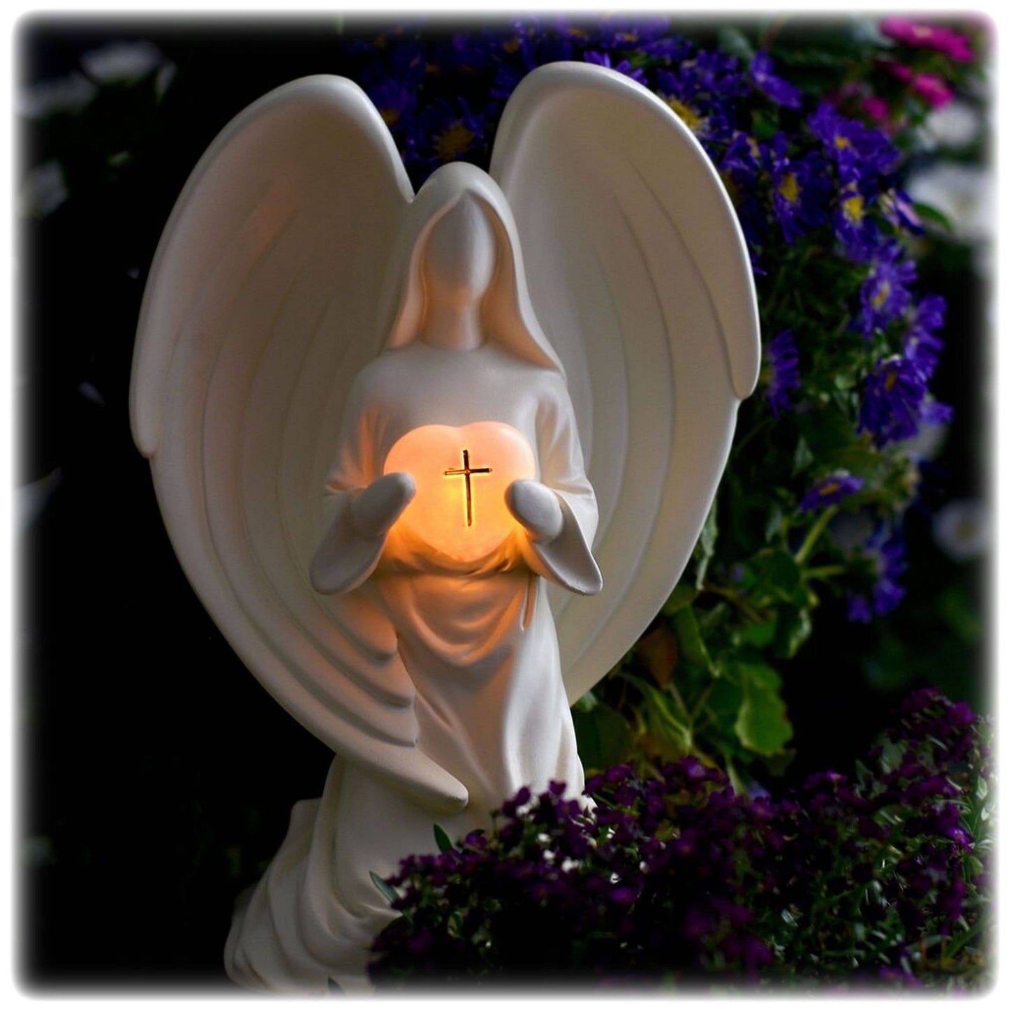 Solar Angel Statue with "Angel Mother" Refrigerator Magnet