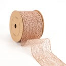 3" Mesh Wired Ribbon | Rose Gold | 10 Yard Roll