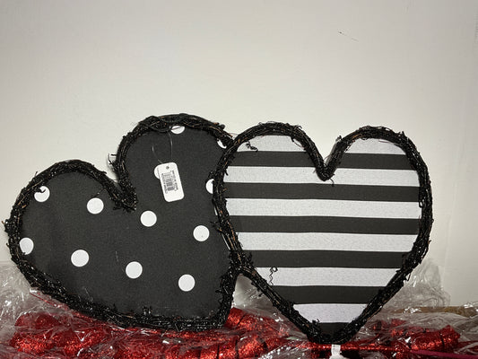 22"L Vine Dots/Stripe Double Heart - CancreekDesigns