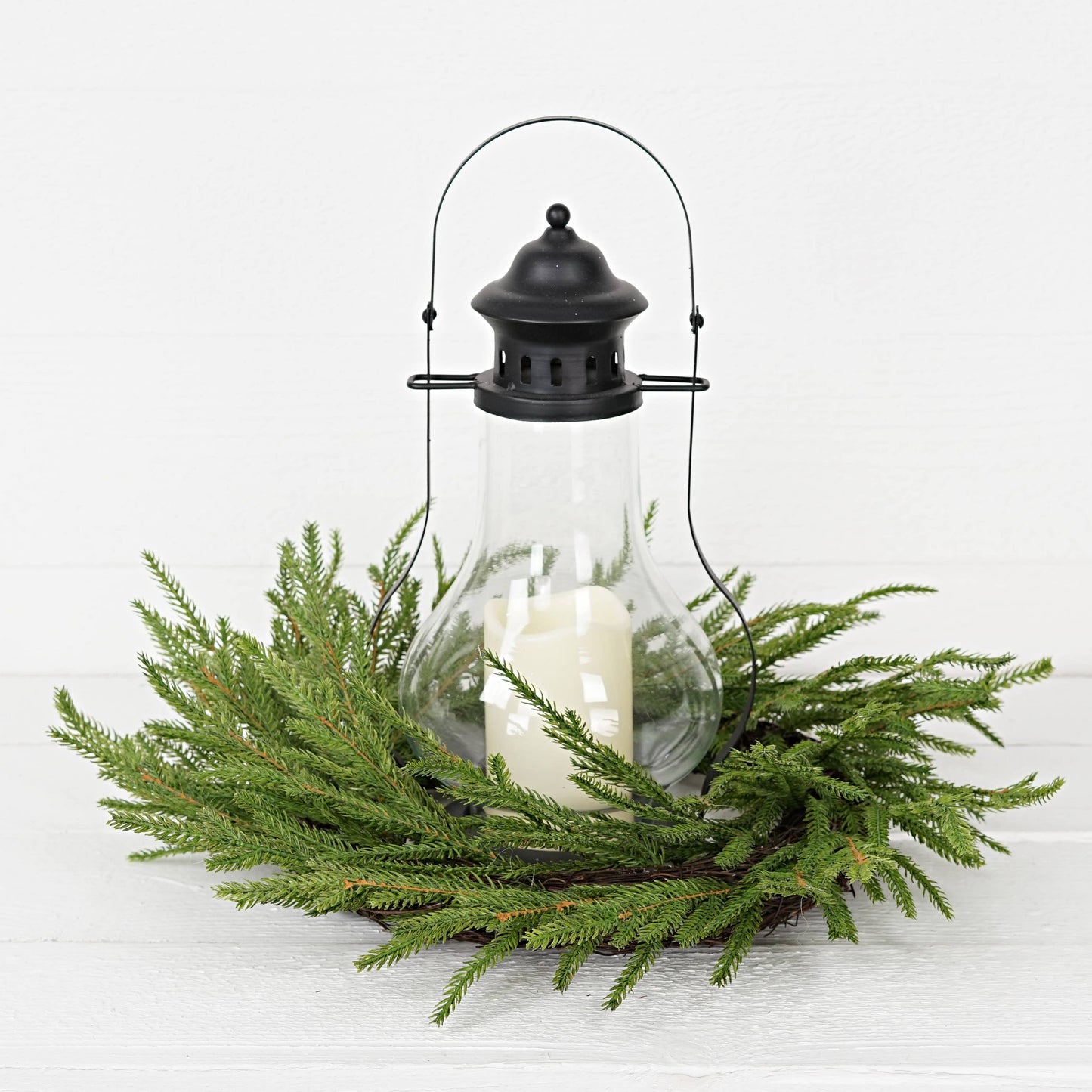 32300- 20in Wreath-Soft touch evergreen Norfolk pine