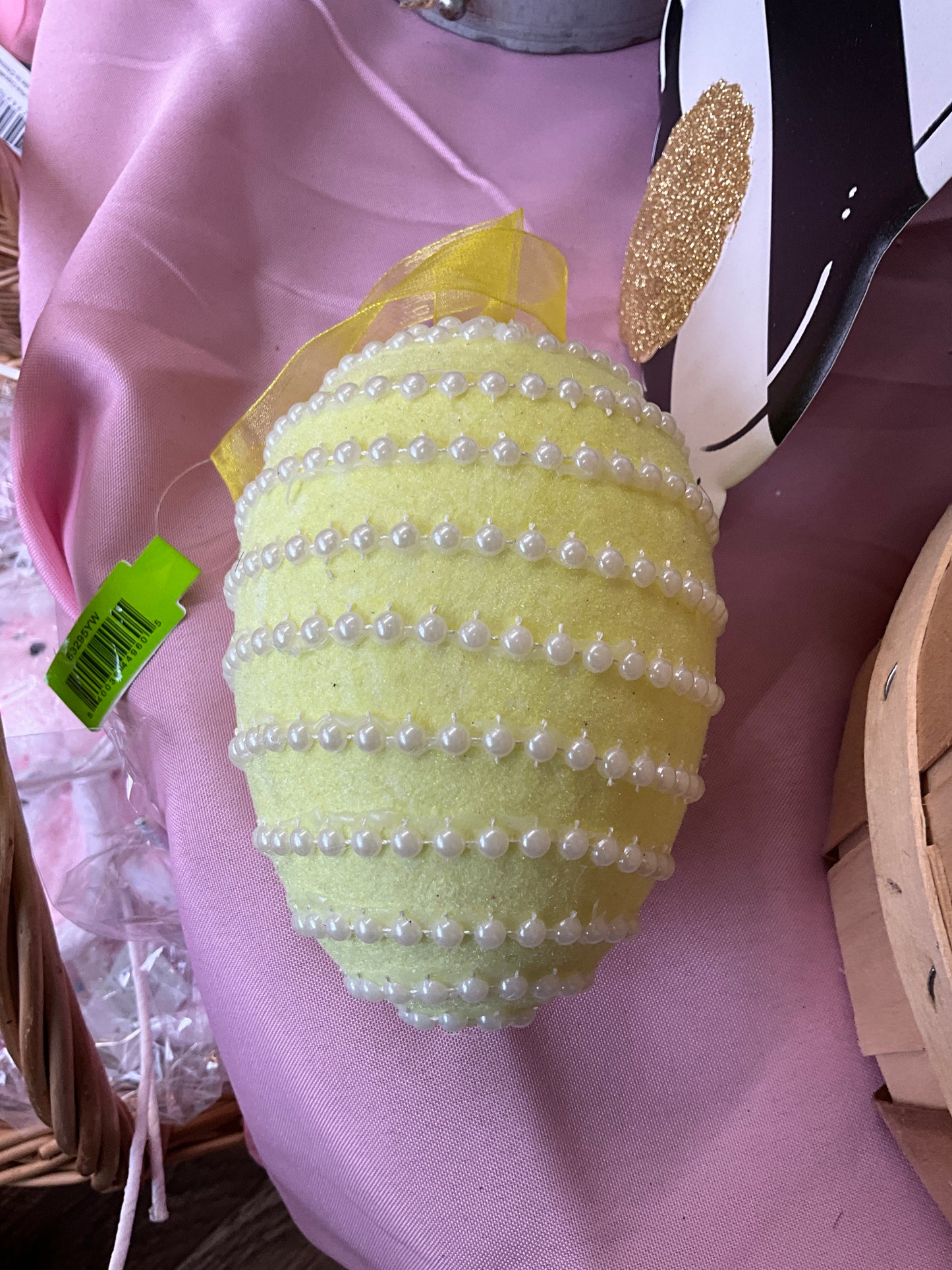 Pearl Stripe Egg Ornament - CancreekDesigns
