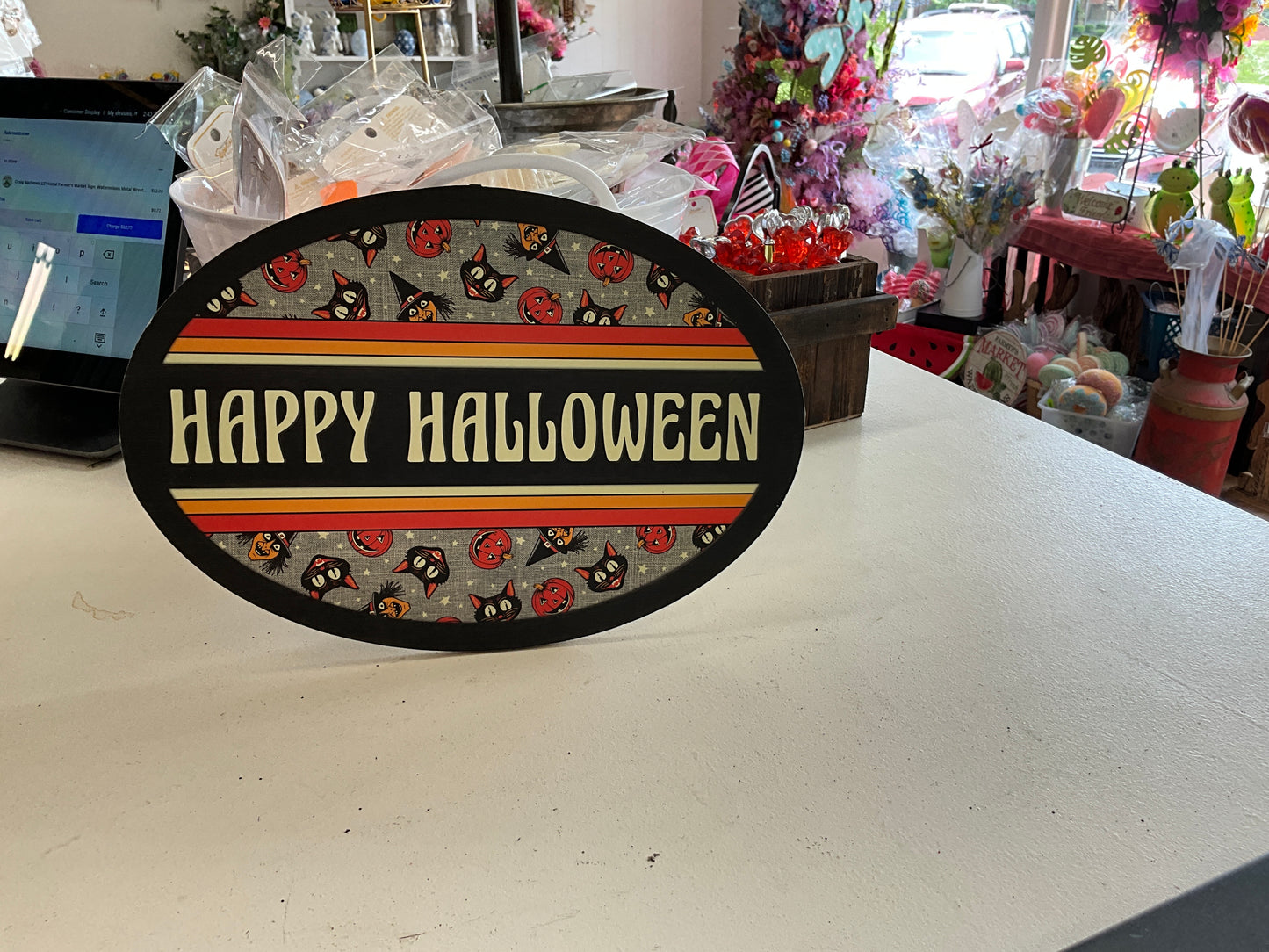 Happy Halloween wood sign