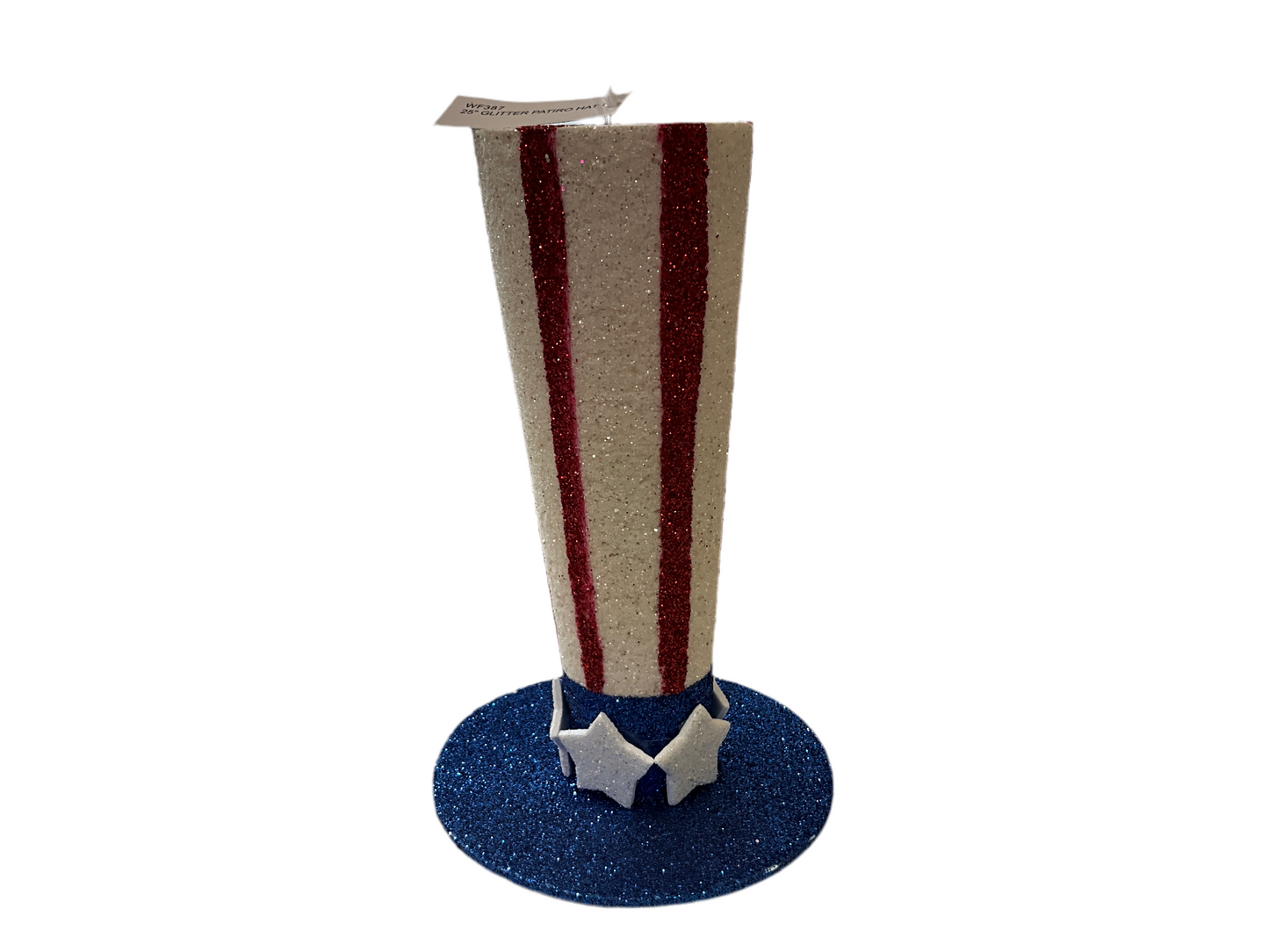 Glitter Patriotic Top Hat Ornament