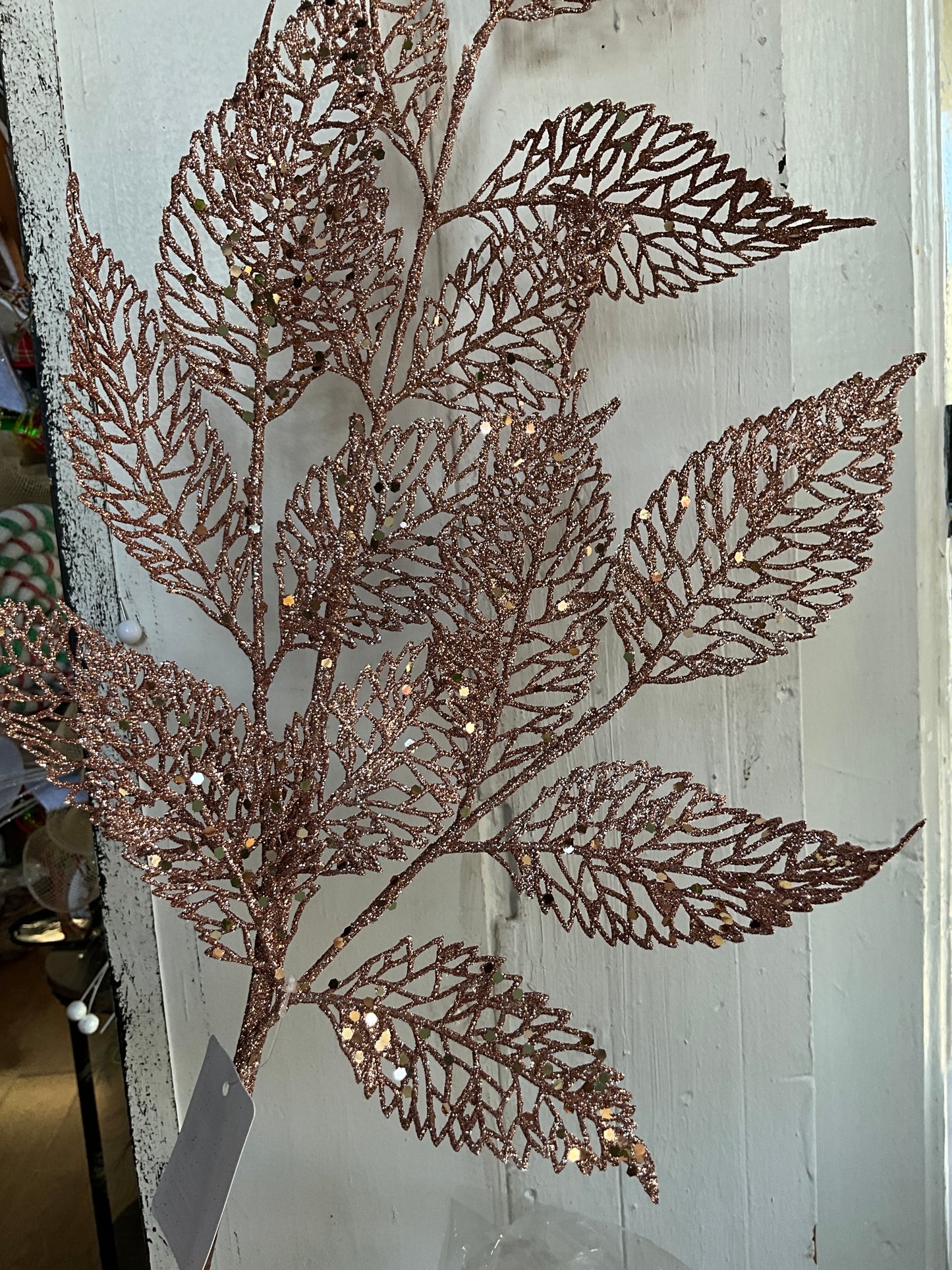 Light Pink Glitter Leaf Pick - CancreekDesigns