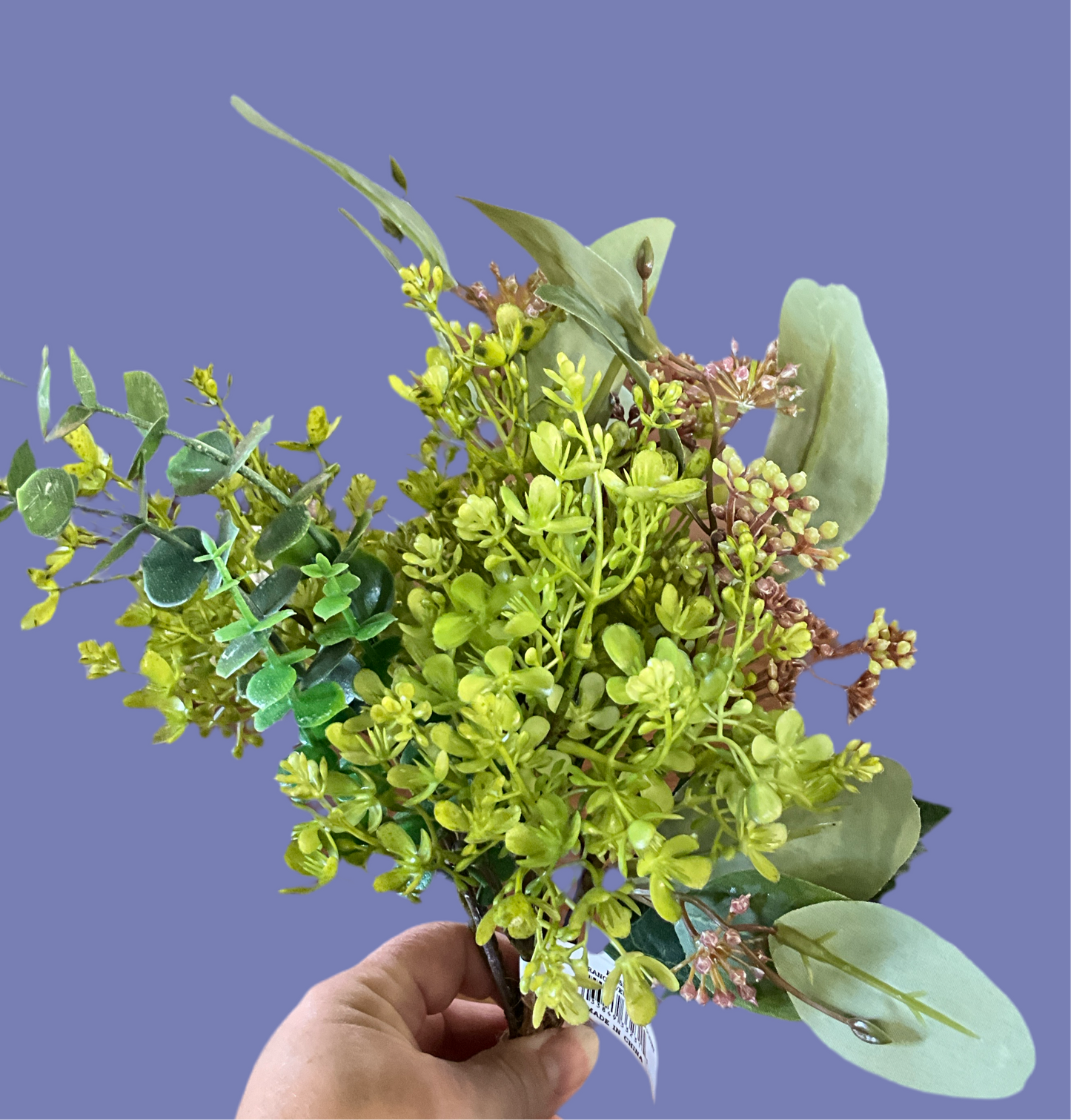 19” Hydrangea/Eucalyptus Bouquet - CancreekDesigns