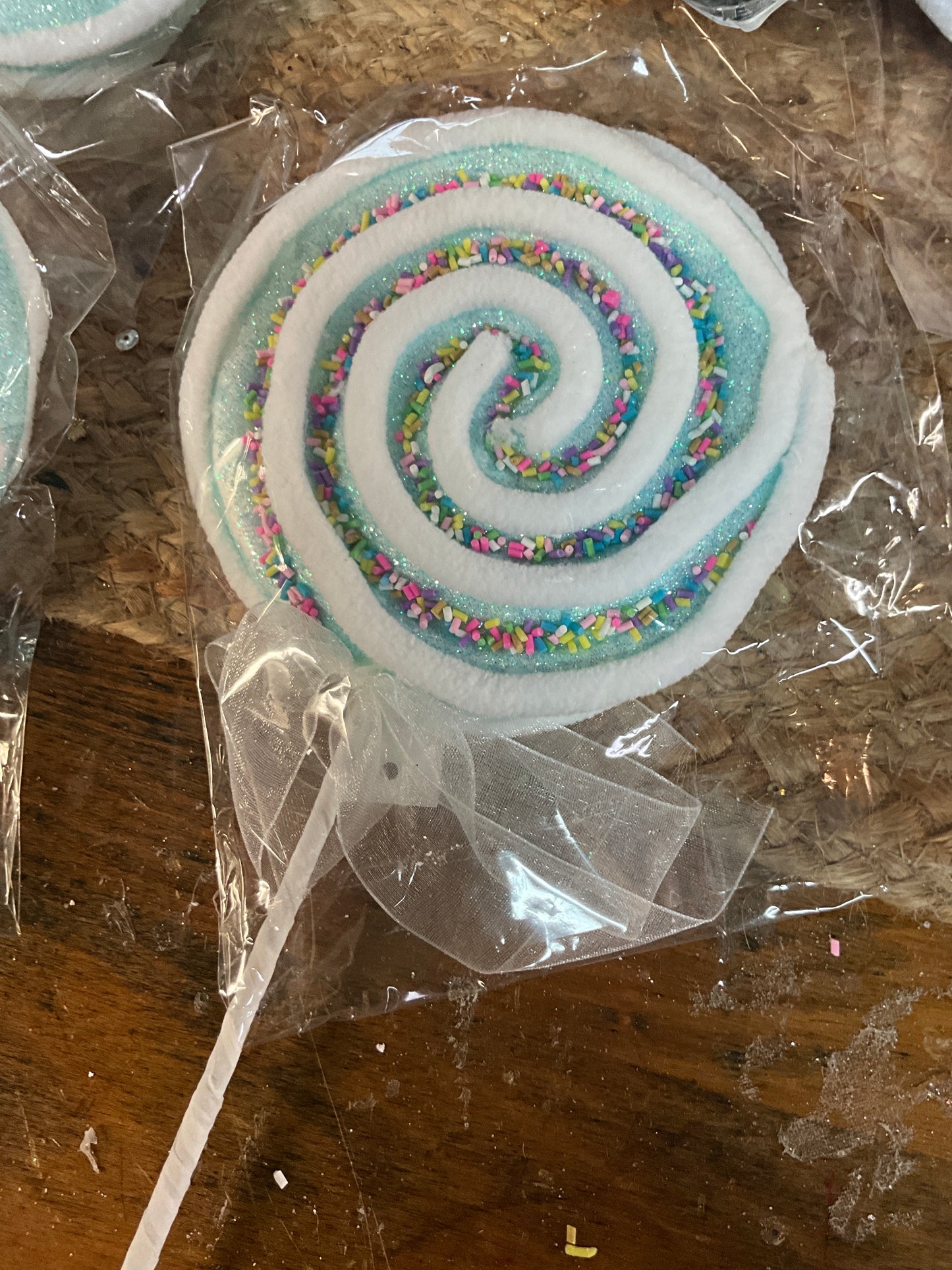 13” Chenille Sprinkle Lollipop Pick