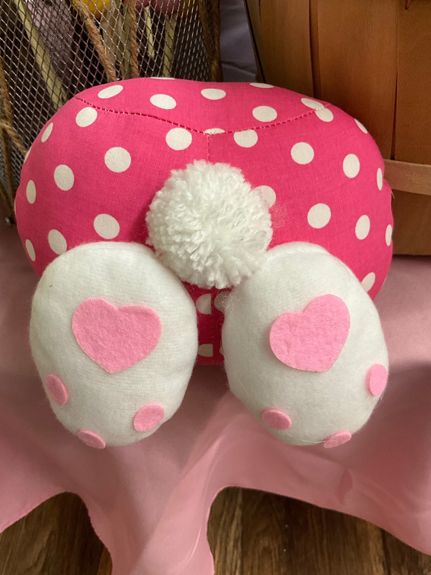 Liberty Floral, Plush Bunny Bottom Wreath Accent: pink - CancreekDesigns