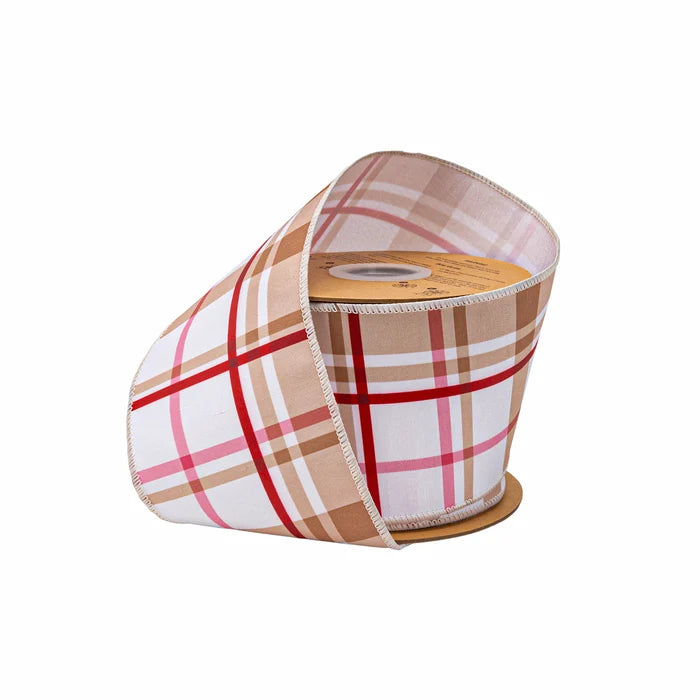 Gingerbread Plaid w/ White Backing