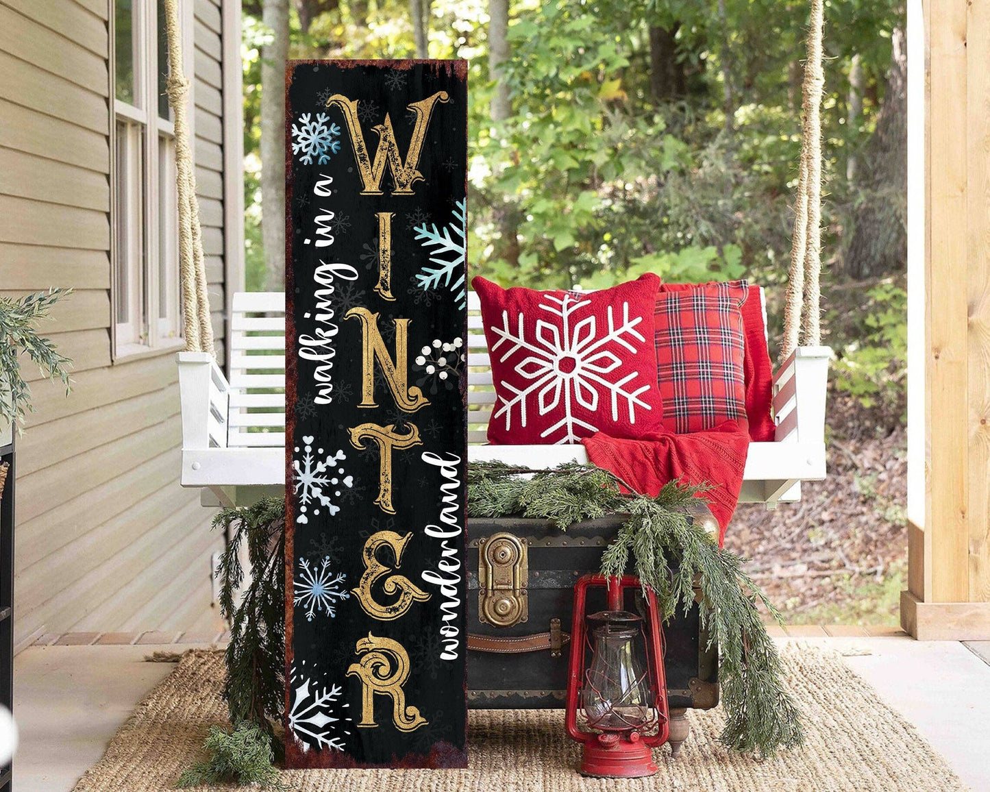 'Walking in a Winter Wonderland' Christmas Porch Sign