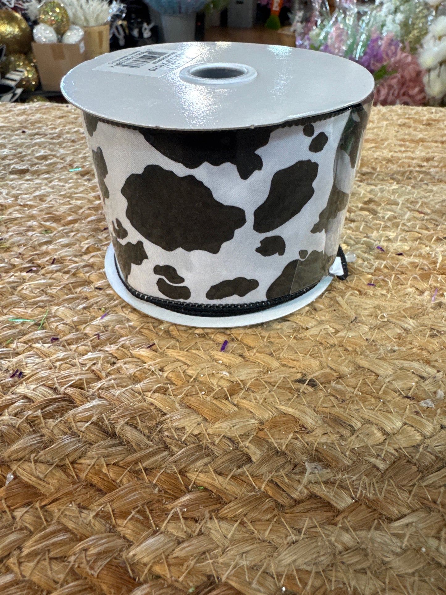 Cow print Ribbon 2.5 x 10 YD - CancreekDesigns