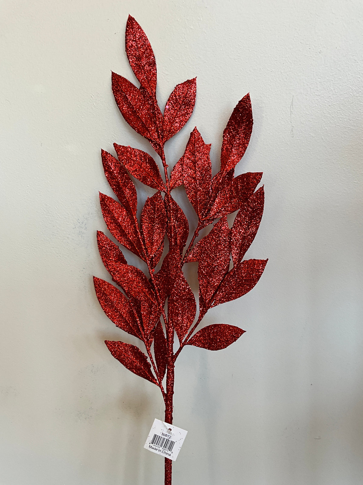 Glittered Bay Leaves-RED-