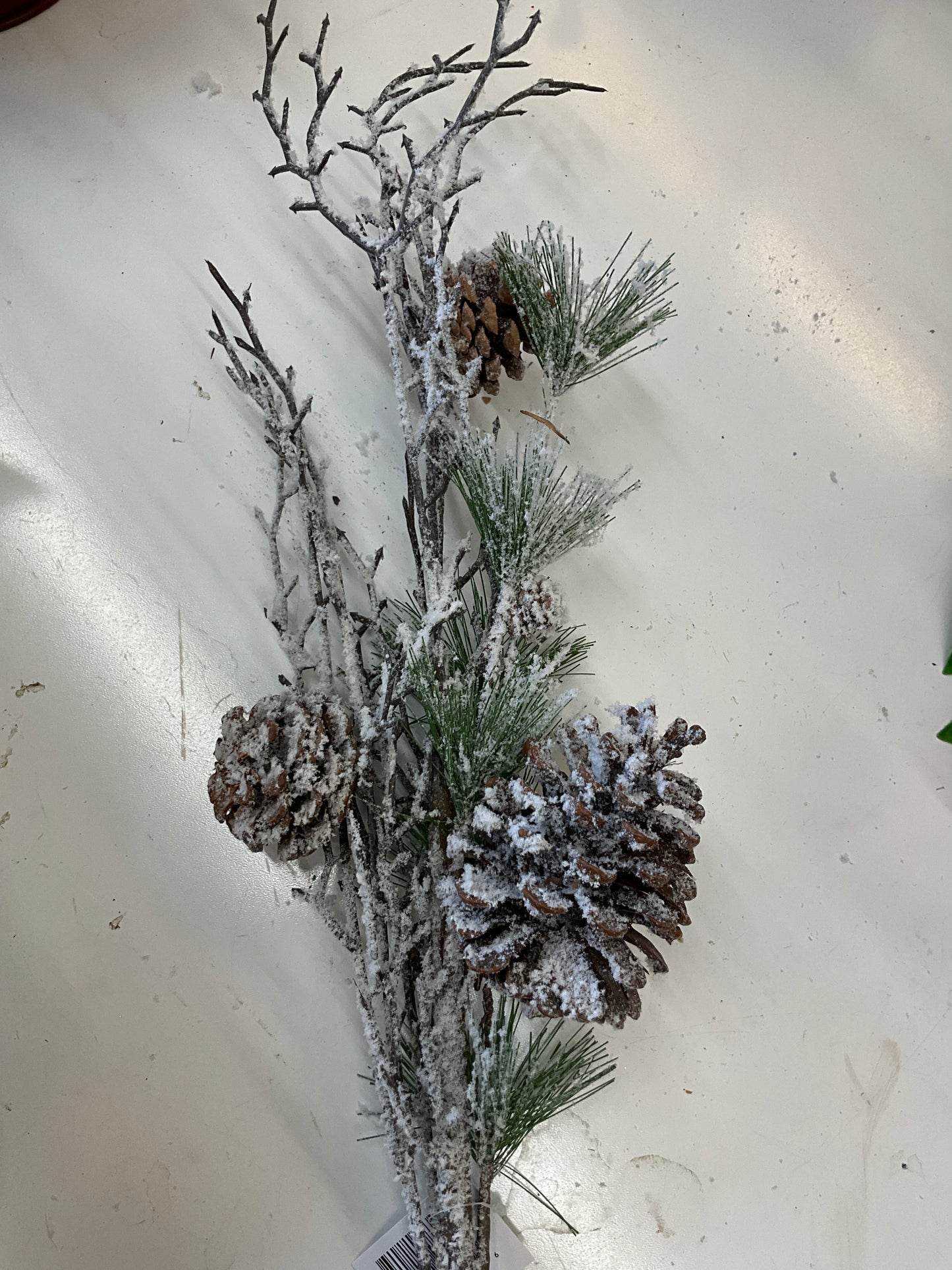 38” Flocked Multi Size Pinecone Stem