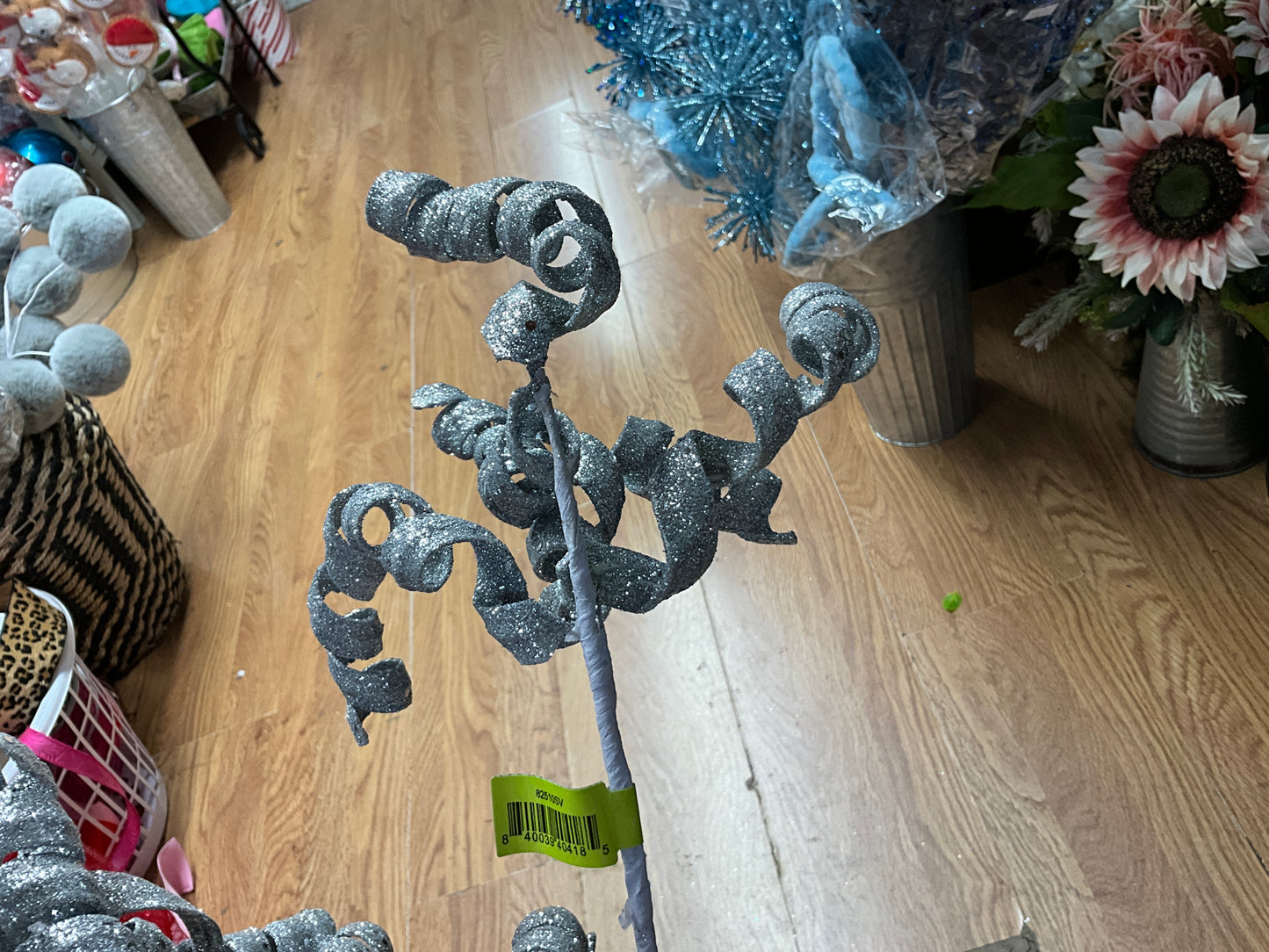 Silver Frizzy Curly Spray - CancreekDesigns