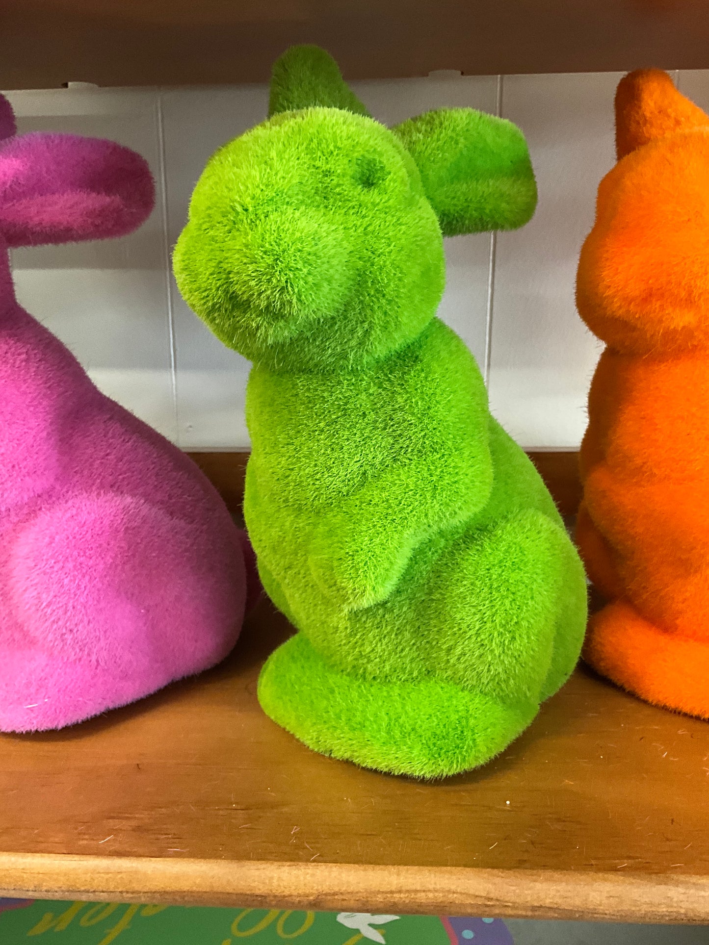 11.5 " H X 7 L Flocked Sitting Rabbit
