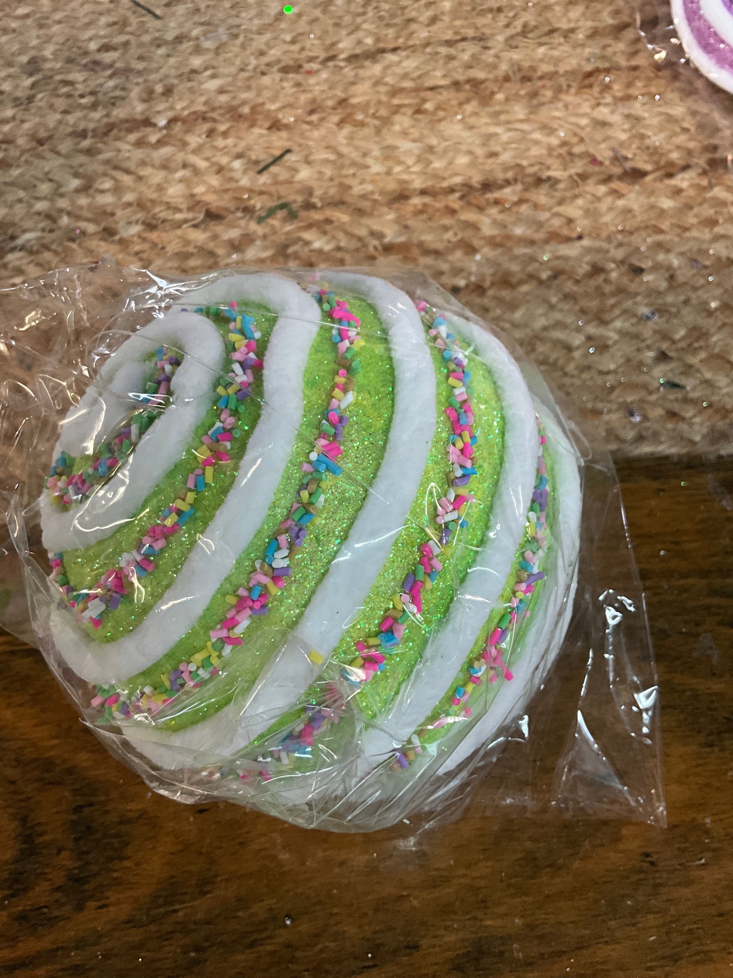 Candy Sprinkle Swirl Ball Ornament - CancreekDesigns