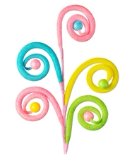 28" Large Glitter Curl Ball Spray: Pastel Multi - CancreekDesigns