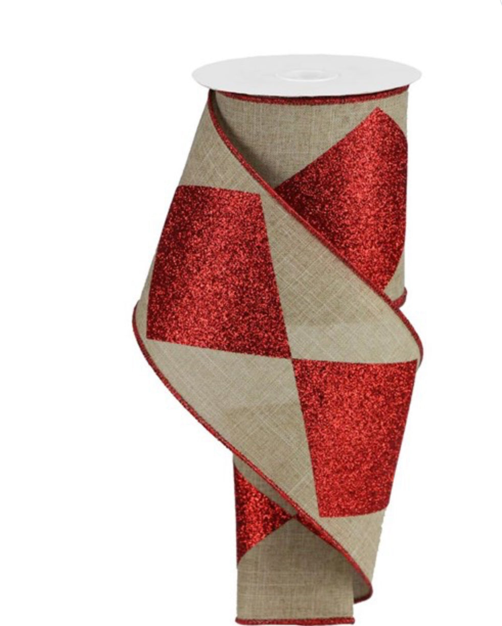 Bold Harlequin On Royal Burlap - CancreekDesigns
