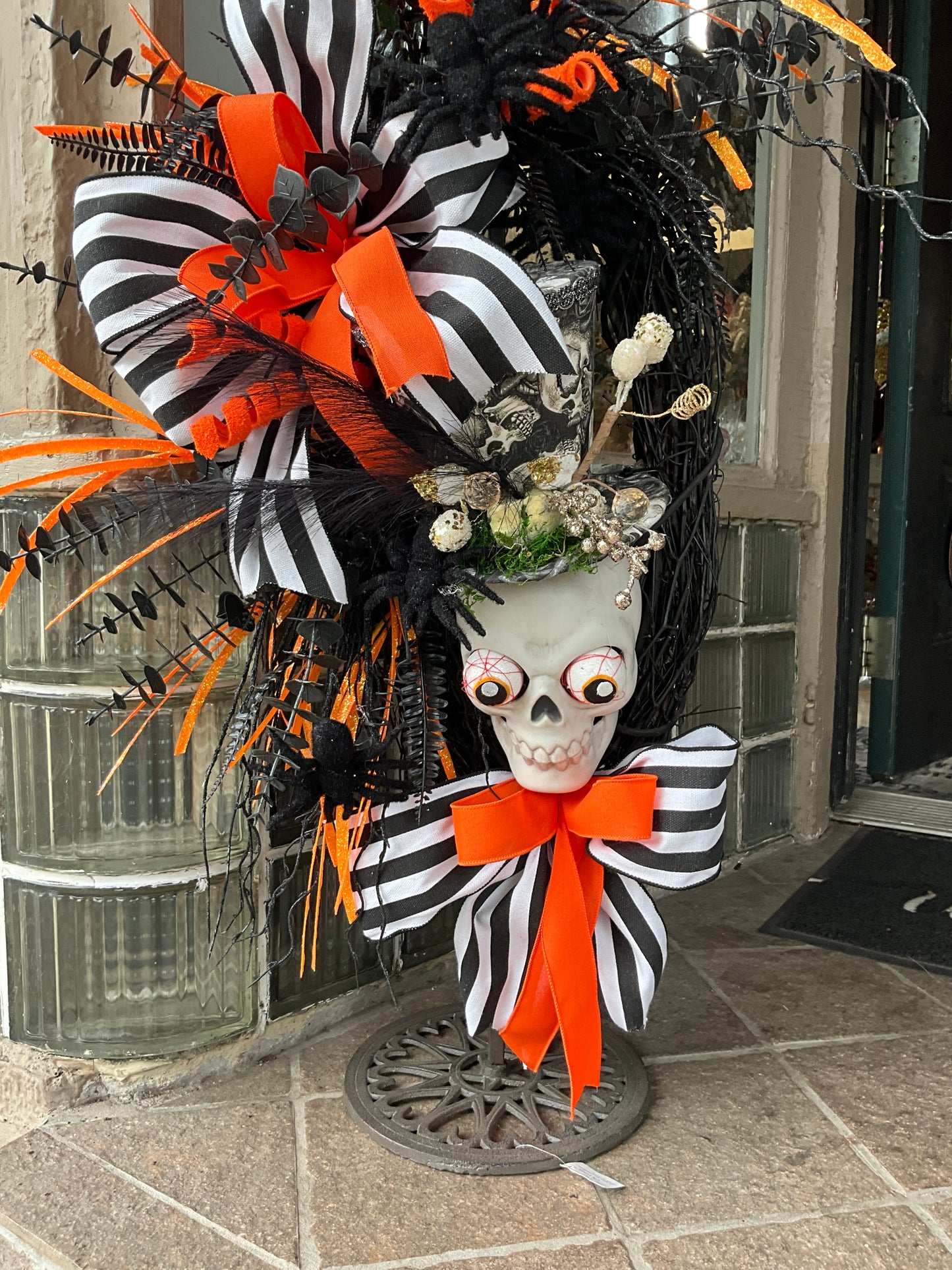 Skeleton Halloween Wreath - CancreekDesigns