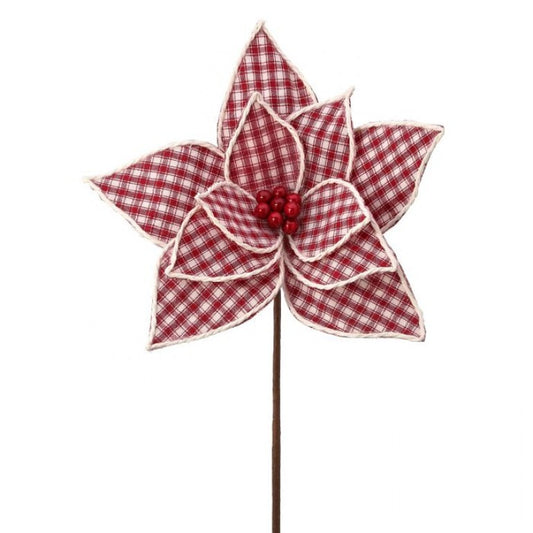 24" COUNTRY CHECK POINSETTIA - CancreekDesigns