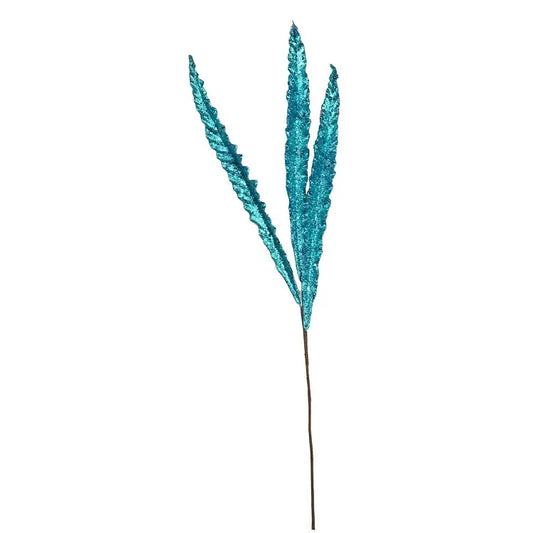 24in Glitter Eva Feather Branch-Turquois - CancreekDesigns