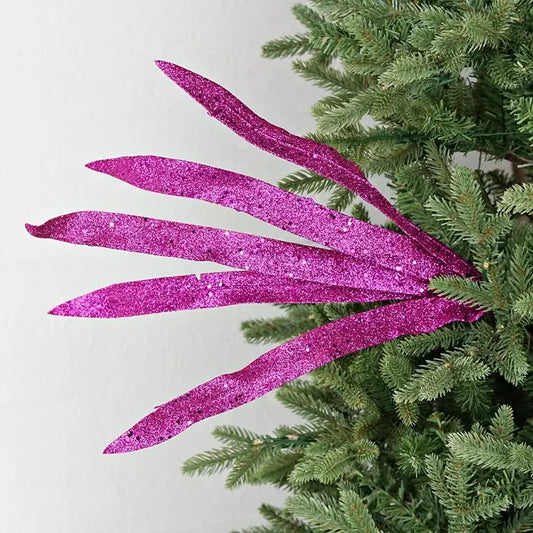 24in Glitr Orchid Leaves Sprayx5 - CancreekDesigns