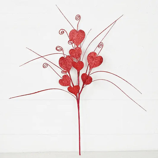 22in Spray-Glittered Hearts-Red- - CancreekDesigns