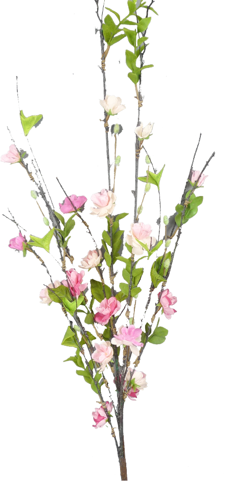 Peach Blossom Pussy Willow Spray, 36” - CancreekDesigns