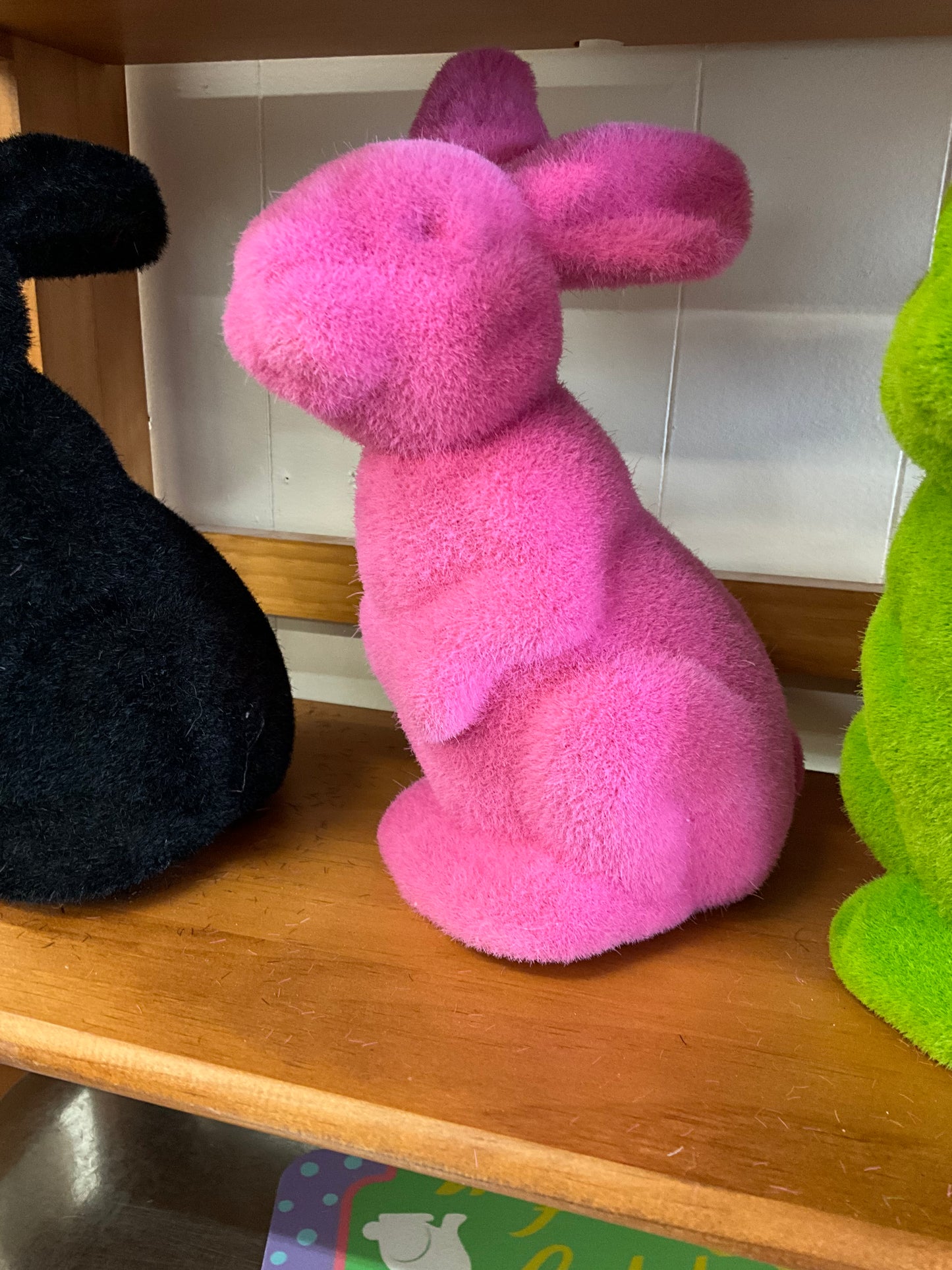 11.5 " H X 7 L Flocked Sitting Rabbit