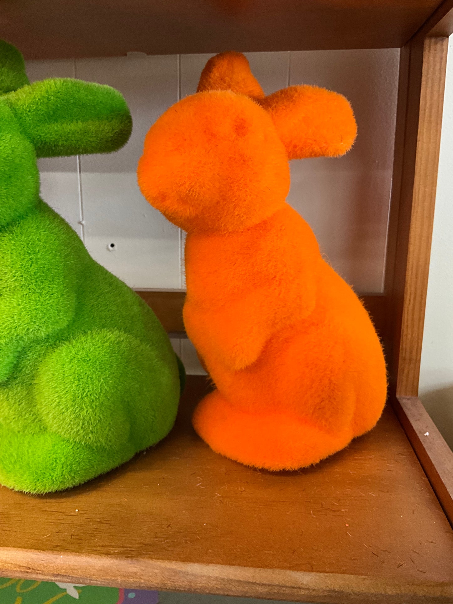 11.5 " H X 7 L Flocked Sitting Rabbit
