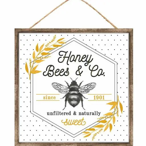 10" Square Honey Bees and Co Sign - CancreekDesigns