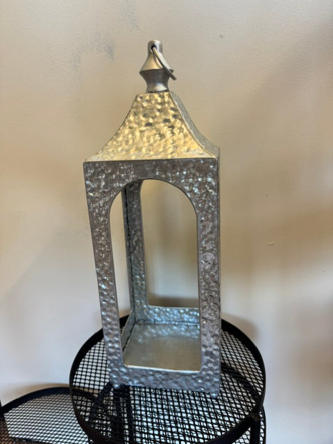 Hammered Silver Artisan Lantern