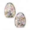 6" LED/BTY/TMR GLS FLORAL EGG