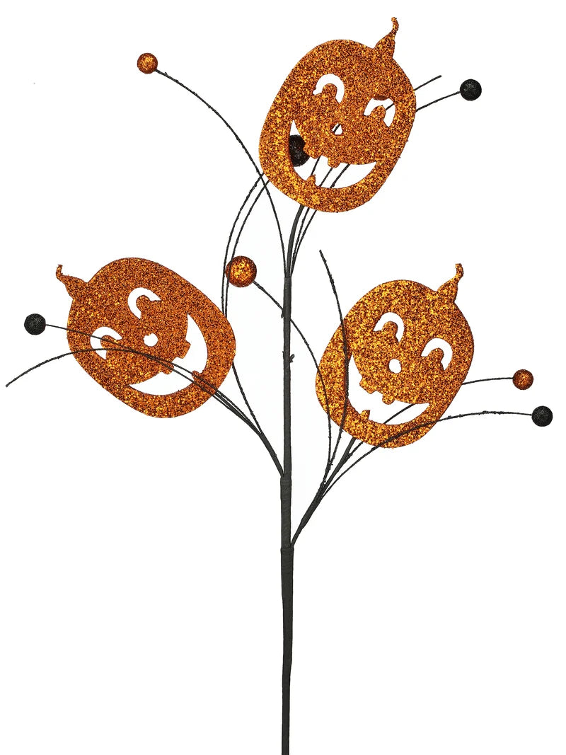 GLITTER JACK O LANTERN SPRAY X3