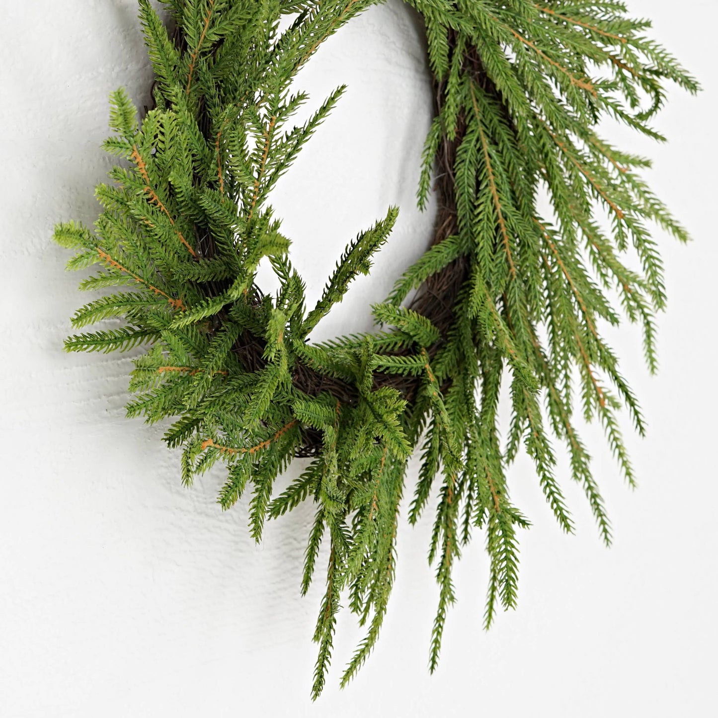 32300- 20in Wreath-Soft touch evergreen Norfolk pine