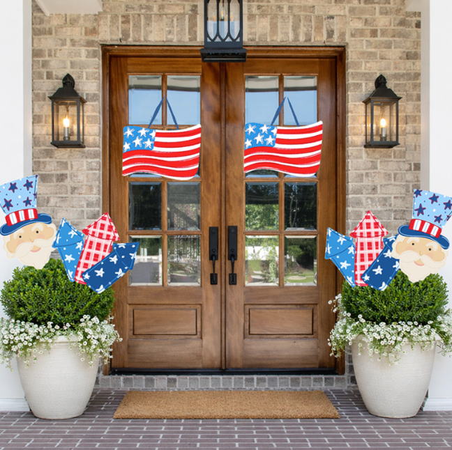 Patriotic 24 inch Potted Plant Stake- Multiple Designs!: Fireworks