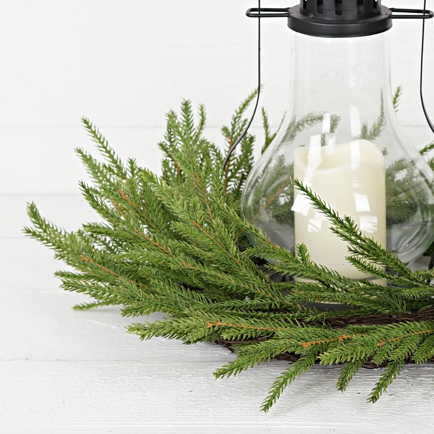 32300- 20in Wreath-Soft touch evergreen Norfolk pine