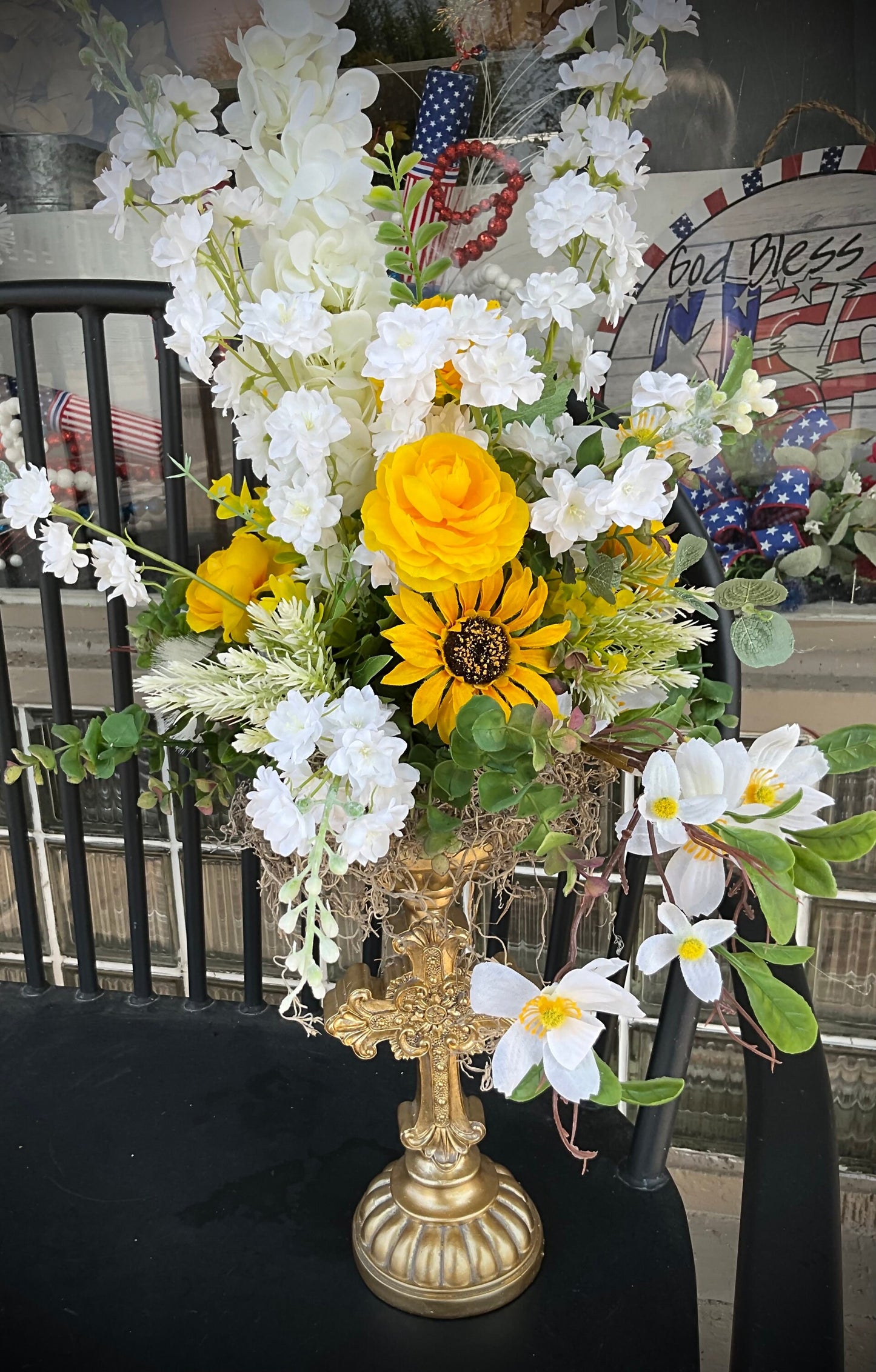 Gold Cross Centerpiece
