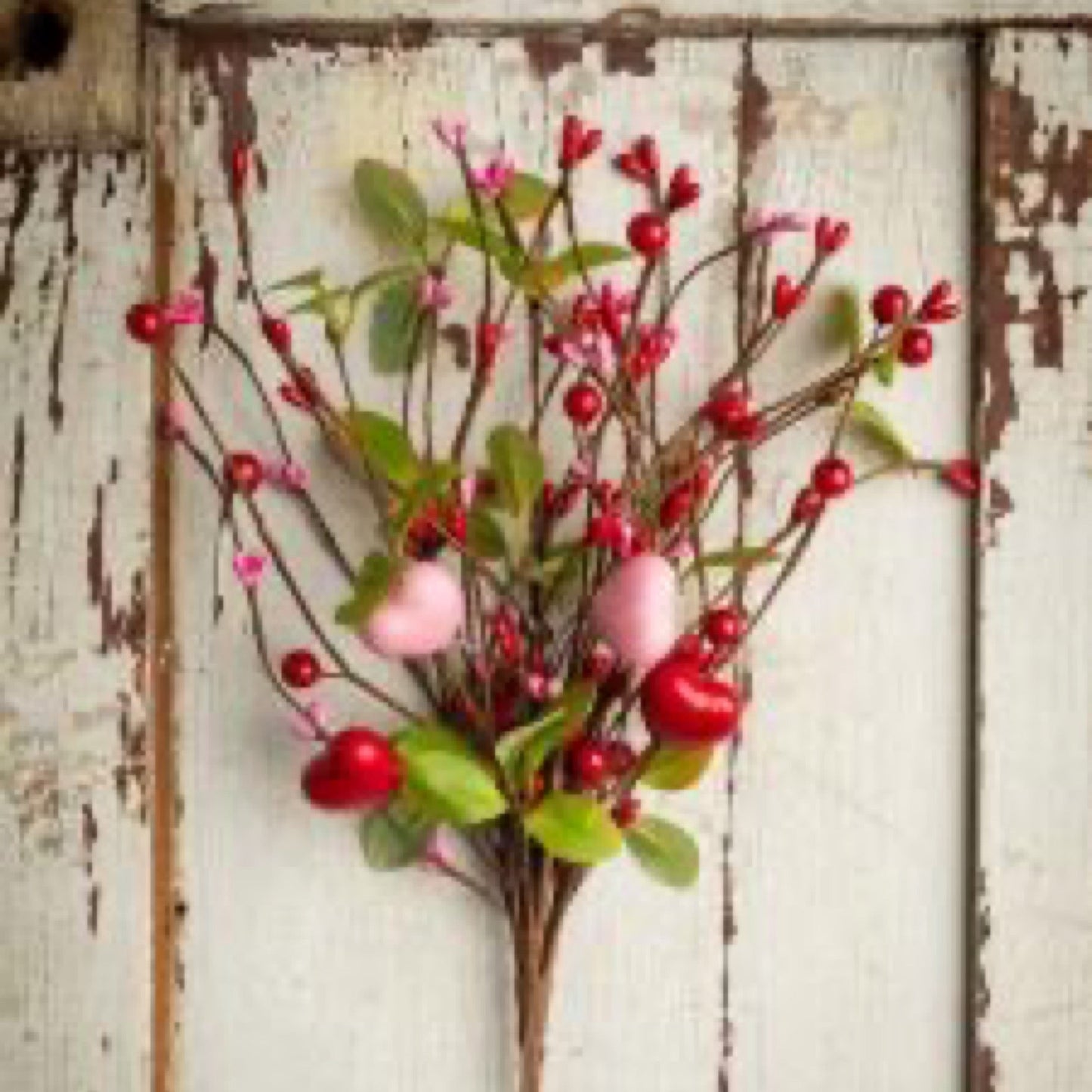 Mixed Berry and Heart Spray 12” Red/Pink - CancreekDesigns