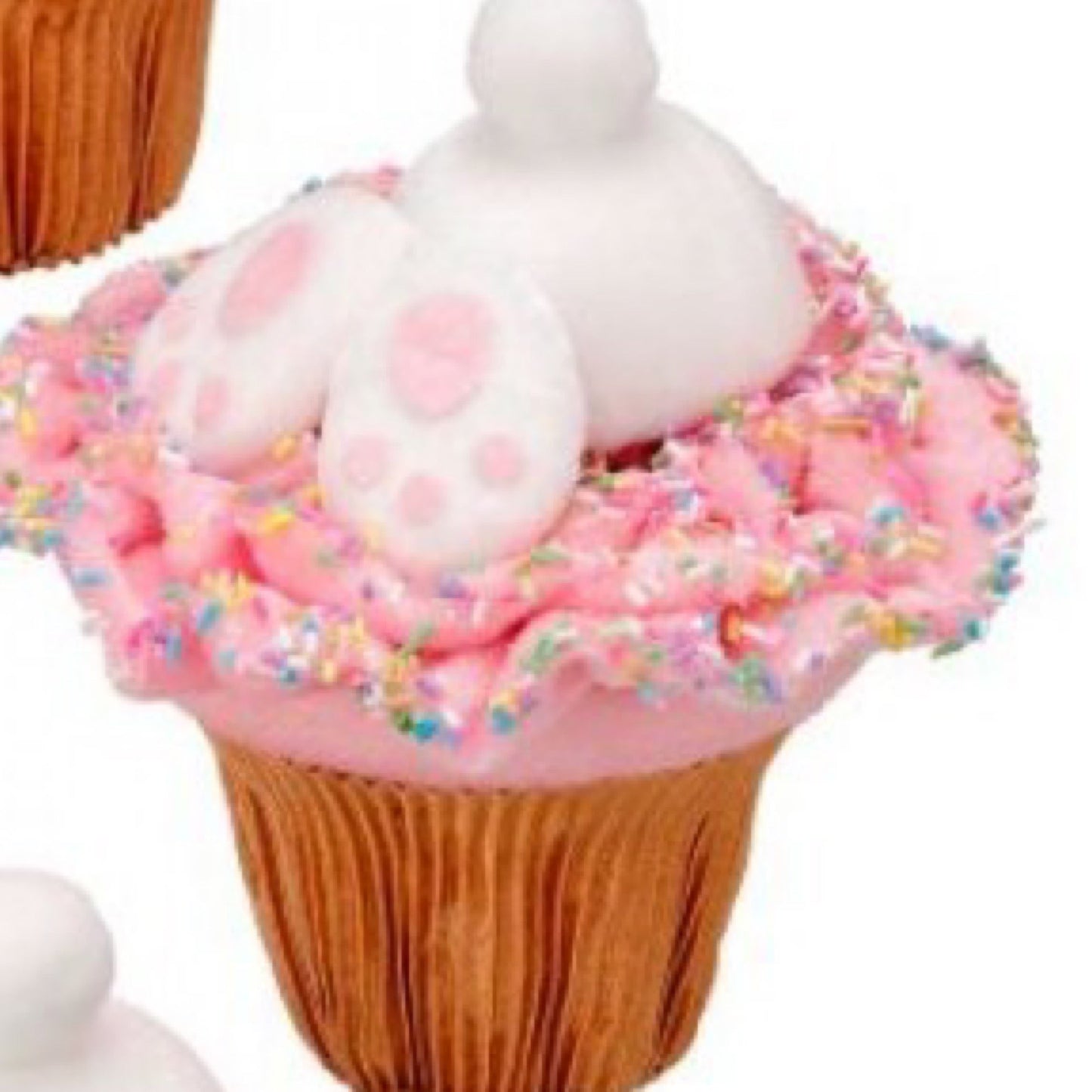 Fabric bunny butt cupcake 5.5” pink - CancreekDesigns