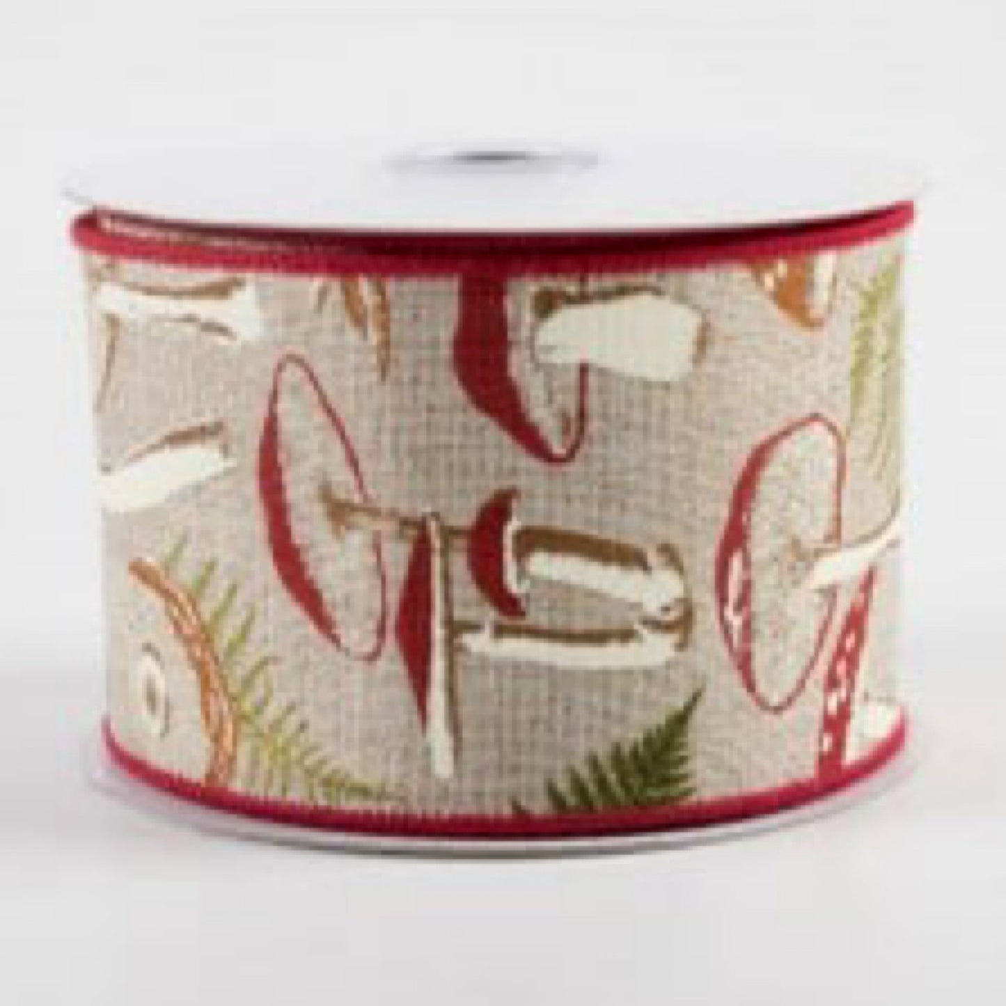 2.5" Mushroom Botanicals Ribbon: Light Natural (10 Yards) - CancreekDesigns