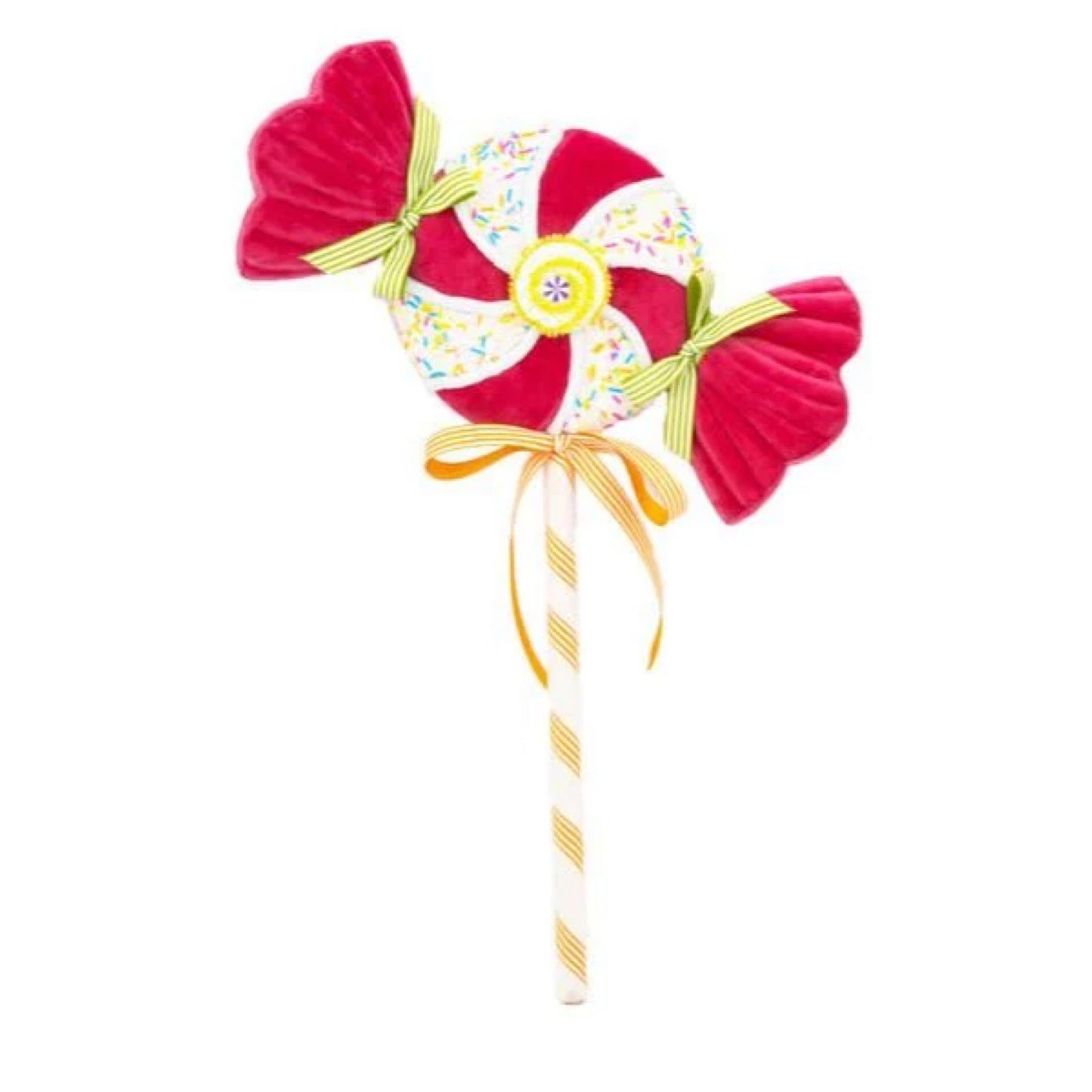 22 inch pink swirl candy wrapper pick - CancreekDesigns