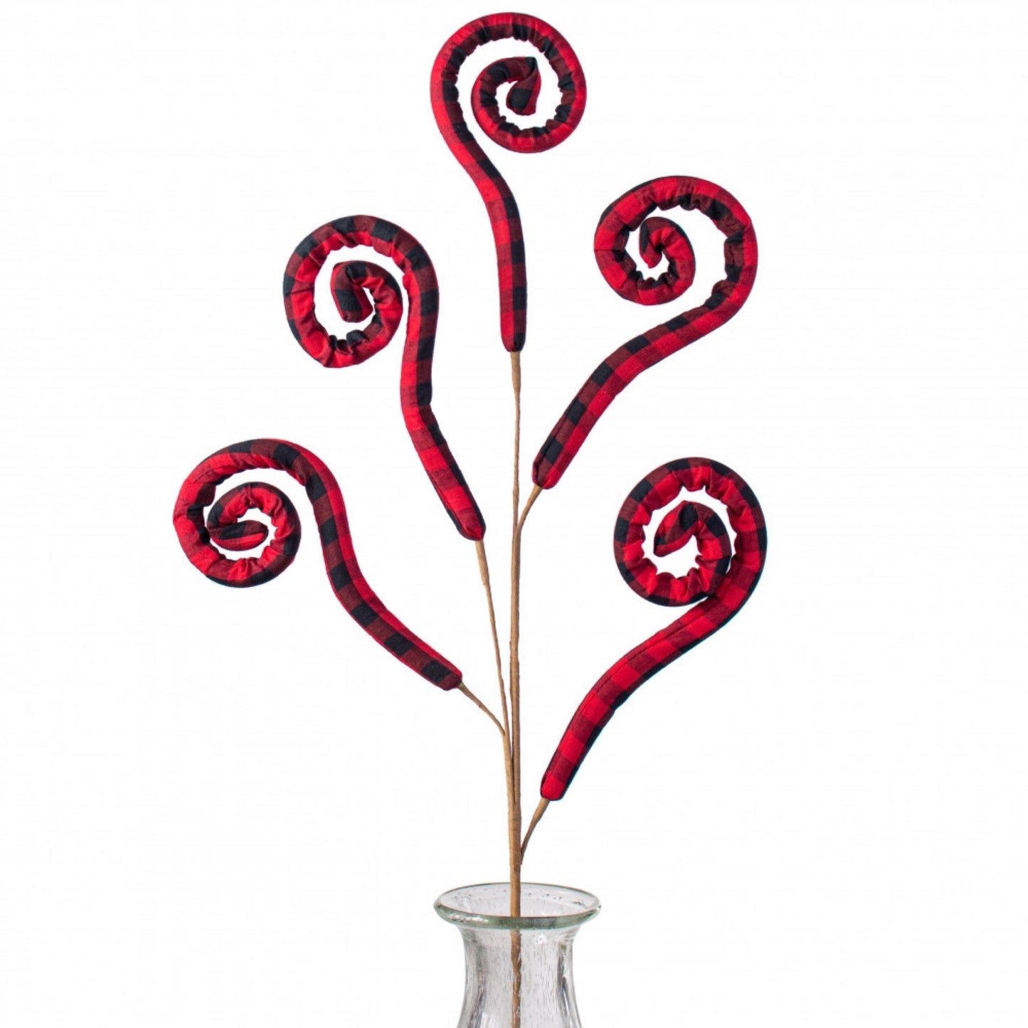 Fabric plaid spiral curly spray - CancreekDesigns