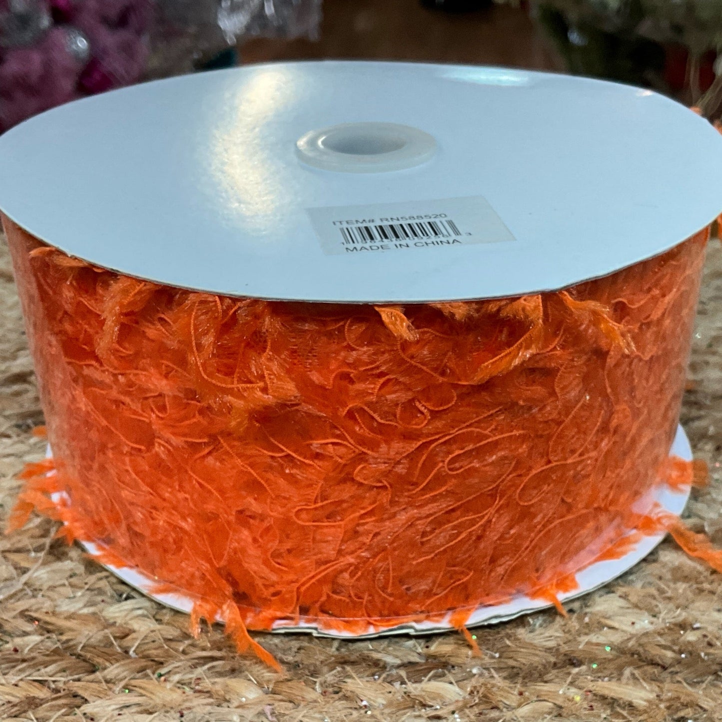 2.5 “ orange fuzzy Ribbon - CancreekDesigns