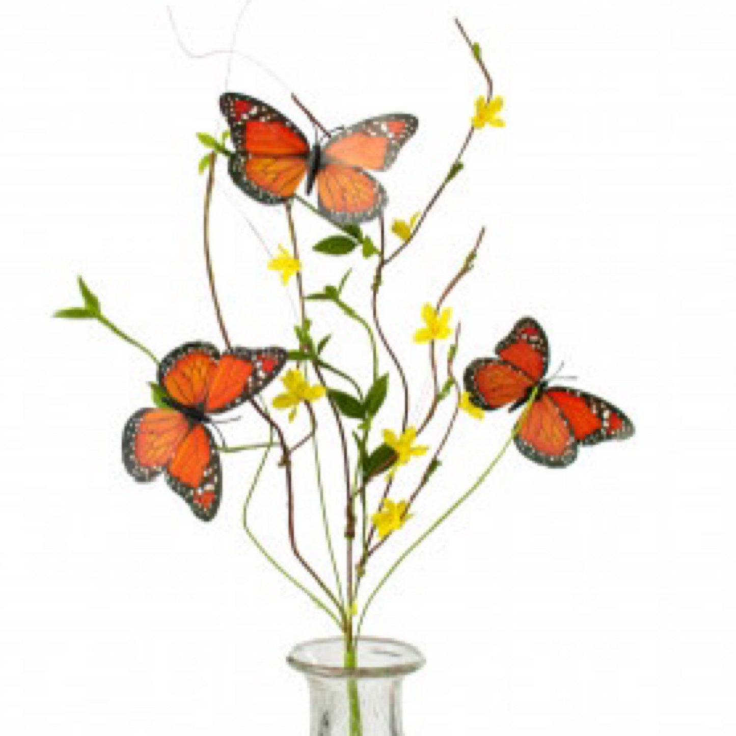 Butterfly Twig Spray, red butterfly - CancreekDesigns