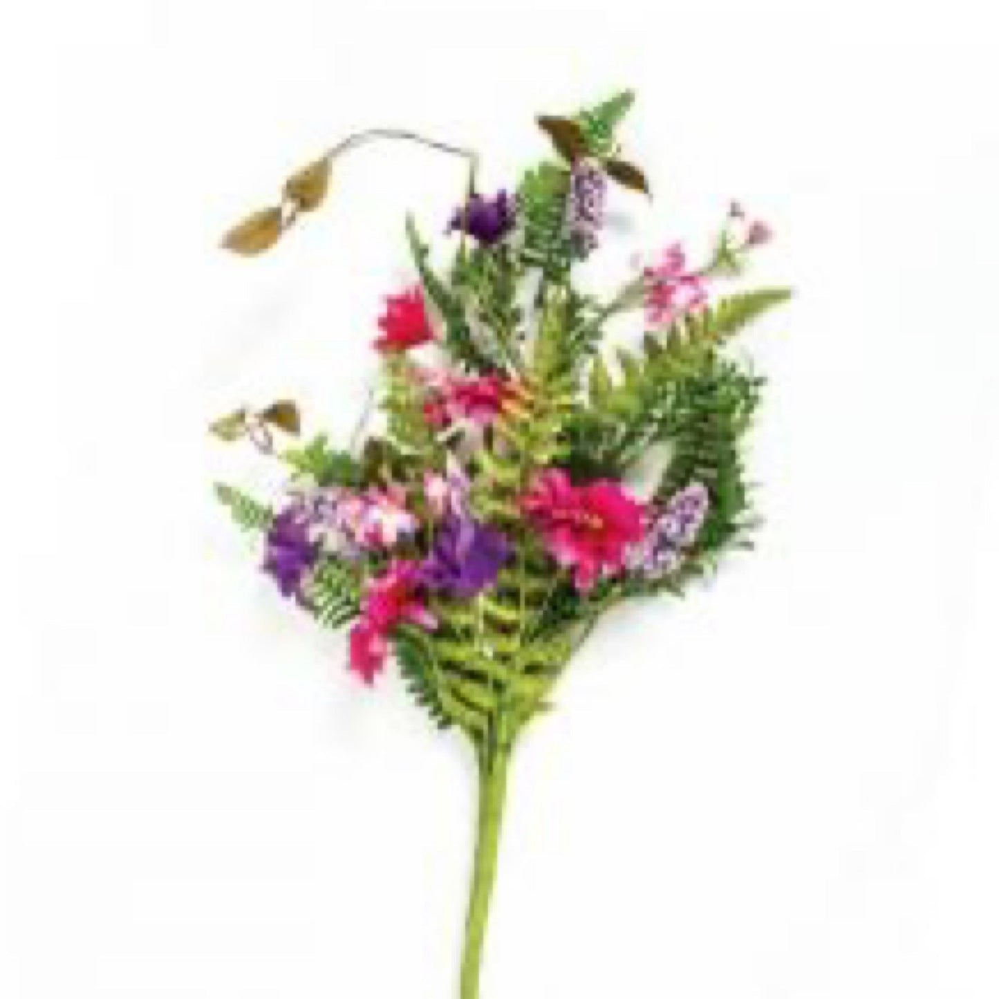 FERN SPRAY W/PURPLE & PINK FLOWERS, 24 IN - CancreekDesigns