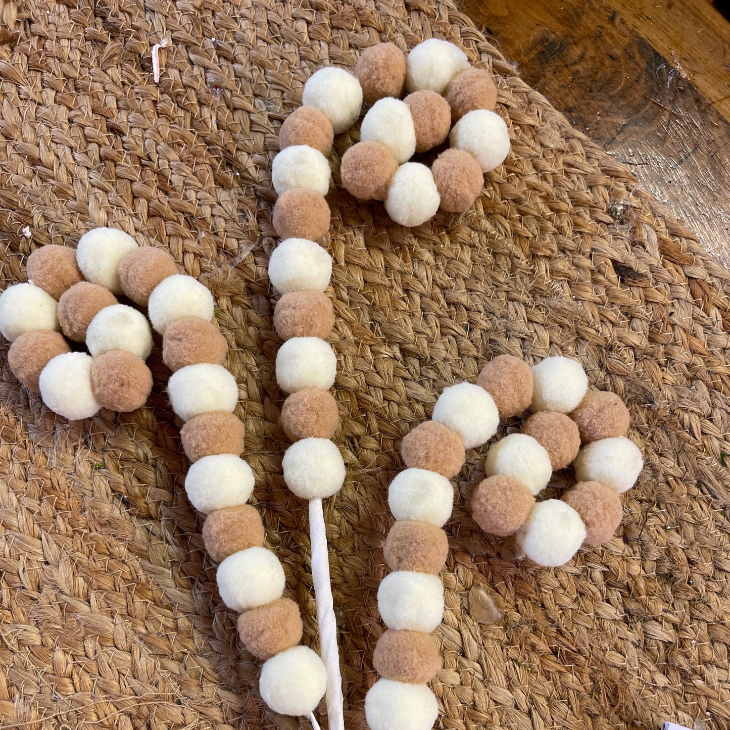 Felt Pom Pom Picks Beige / White - CancreekDesigns